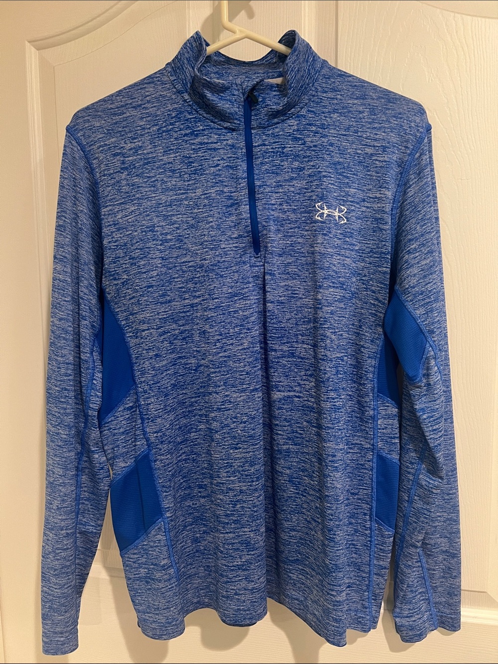 Under Armour Royal Blue Heathered 1/4 Zip Performance Pullover